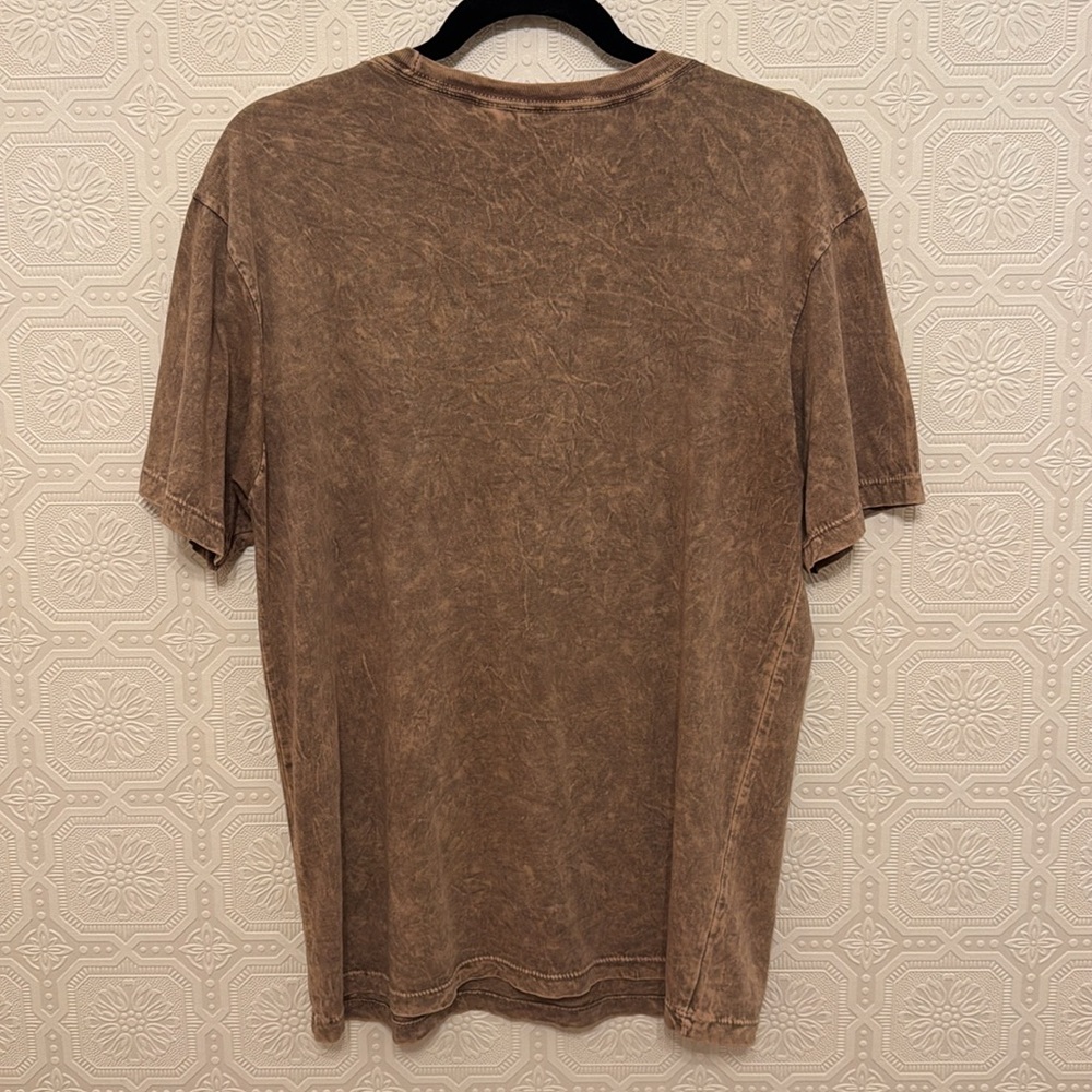 ⬇️⭐️ Pink Rose Graphic Tee Brown T-Shirt Vintage Fade Size Medium - Picture 7 of 7